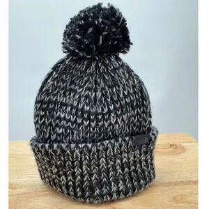 The North Face Women's Cozy Chunky Cuffed Beanie w/ Pom Pom Black/Gardenia White